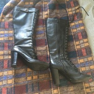 Guess Knee High Lace Up Boots